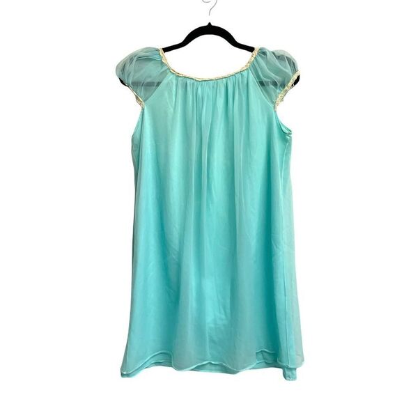 Canadian MAID Vintage Babydoll Sleepwear Lingerie 2 Piece Set Turquoise S - Picture 10 of 16